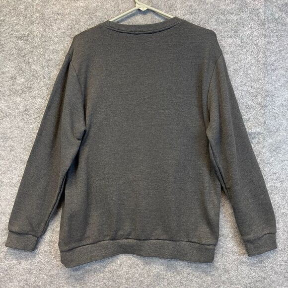 FOREVER 21 Graphic Bear Crewneck Sweatshirt Large Gray Hip Hop Dollar Chain - Picture 10 of 14